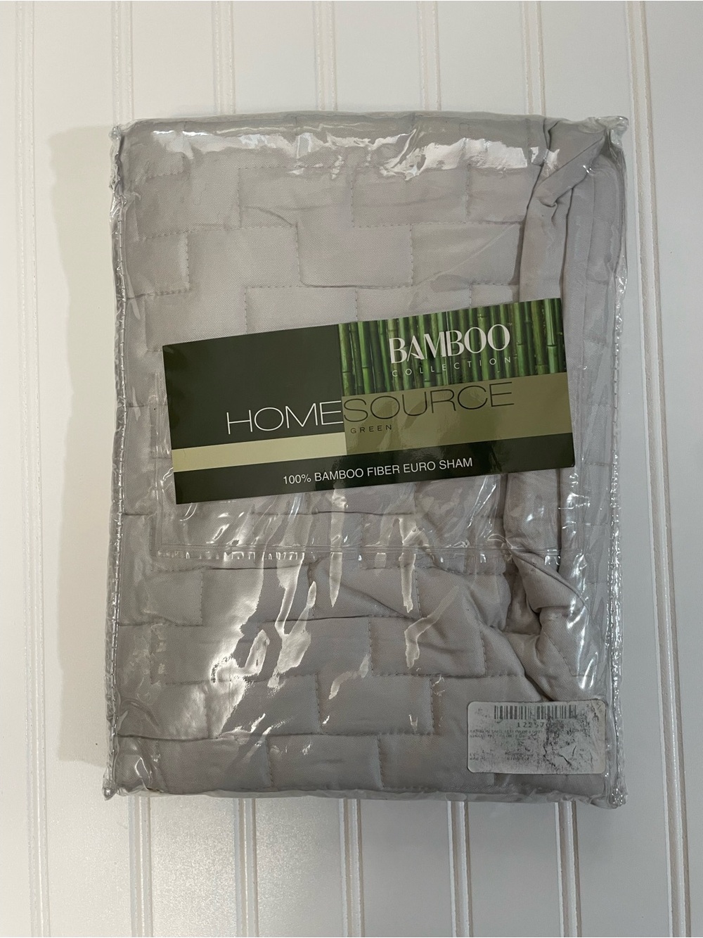 Home Source Green Bamboo Collection Euro Sham - in Silver Birch Color 250 Thread